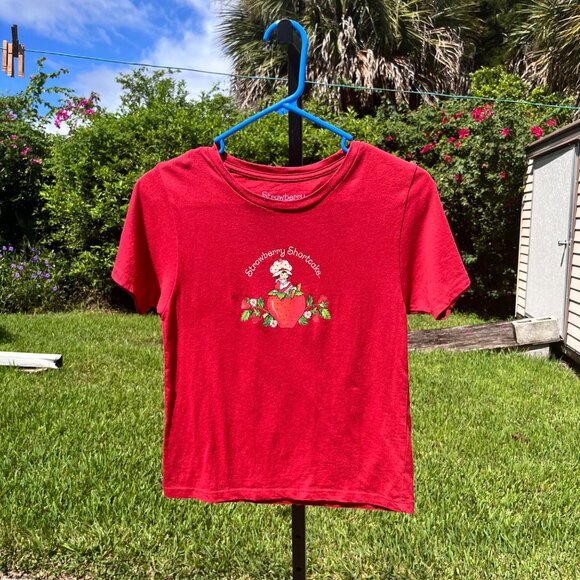 Strawberry Shortcake Red 100% Cotton Graphic Print Short Sleeve T Shirt Size S - Picture 1 of 6